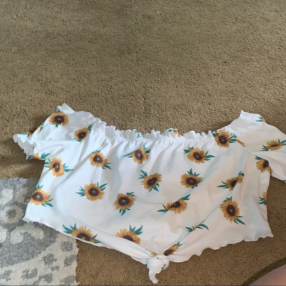 Sunflower off shoulder shirt